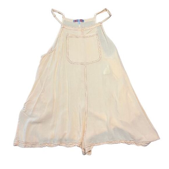 URBAN OUTFITTERS Overall Shorts XL Yellow Square Neck Pocket Short Romper - Picture 3 of 12